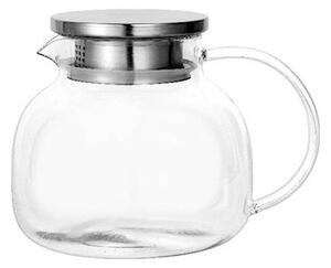 Teiera in vetro borosilicato trasparente con tappo e filtro in acciaio inox 18/10 lt 1,2