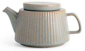 Teiera in stoneware grigio con coperchio e filtro in acciaio inox lt 1,10