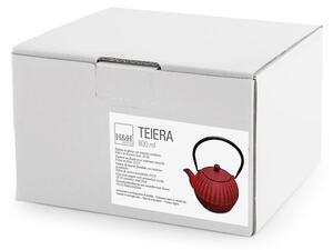Teiera in ghisa smaltata con filtro in acciaio inox colore rosso lt 0,80