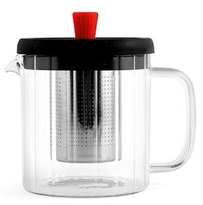Teiera in vetro borosilicato trasparente con filtro in acciaio inox 18/10 lt 0,6
