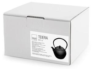 Teiera in ghisa smaltata con filtro in acciaio inox colore nero lt 0,80