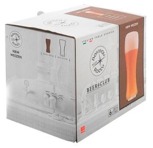 Set 6 bicchieri birra New Weizen in vetro trasparente cl 41