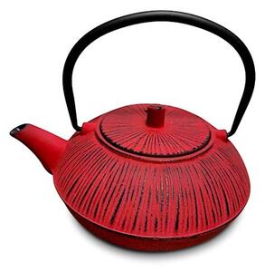 Teiera in ghisa smaltata con filtro in acciaio inox colore rosso lt 0,80