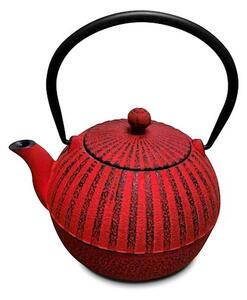 Teiera in ghisa smaltata con filtro in acciaio inox colore rosso lt 0,80