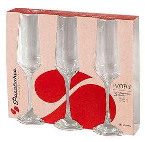 Set 3 calici flute Ivory in vetro trasparente cl 22,5