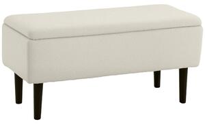 HOMCOM Panca Fondoletto con Vano Contenitore da 47L e Rivestimento Bouclé, 95x38x45 cm, Beige|Aosom