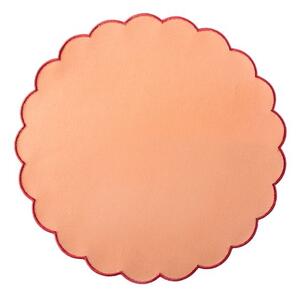 Set 4 tovagliette in cotone arancione forma tonda sagomata cm 38