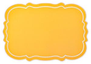 Set 4 tovagliette in cotone ocra forma sagomata cm 48x33