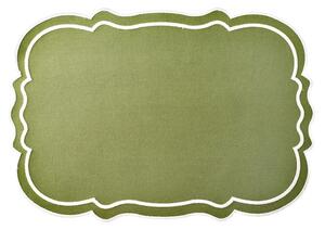 Set 4 tovagliette in cotone verde forma sagomata cm 48x33