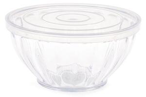 Set 4 insalatiere in polistirene coperchio in plastica diametro cm 19,5