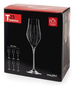 Set 6 calici flute Timeless News in vetro sonoro trasparente cl 23