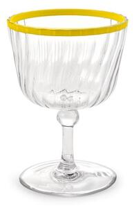 Set 12 calici assortiti in acrilico trasparente bordo colorato cl 25