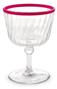Set 12 calici assortiti in acrilico trasparente bordo colorato cl 25