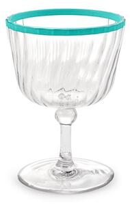 Set 12 calici assortiti in acrilico trasparente bordo colorato cl 25