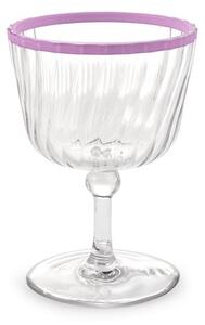 Set 12 calici assortiti in acrilico trasparente bordo colorato cl 25