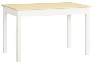 HOMCOM Tavolo da Pranzo 4-6 Posti Design Moderno per Cucina e Soggiorno, 119x70x75cm, Bianco e Legno