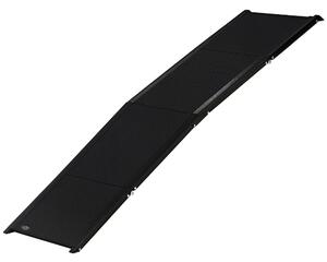 PawHut Rampa per Cani Pieghevole con Superficie Antiscivolo in MDF e Alluminio, 158x43.5x2.5 cm, Nero|Aosom