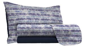 Set Lenzuola Singolo con Stampa Sopra Sotto e Federe Jeans Stripes