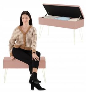 Elegante sgabello con vano portaoggetti in rosa