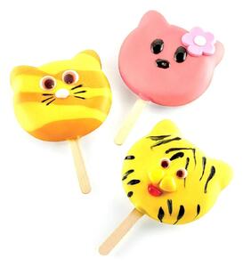 Kit 2 stampi da 4 gelati GEL08 Cat in silicone mm 89x82x22h