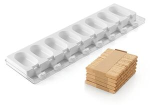 Kit 2 stampi da 8 gelati GEL01M Mini Classic in silicone mm 69x38x18h
