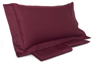 Set Lenzuola Matrimoniali Sopra Sotto e Federe Tinta Unita Mitera Rubino Bordeaux
