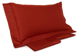 Set Lenzuola Matrimoniali Sopra Sotto e Federe Tinta Unita Mitera Rubino Rosso