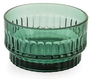 Set 6 coppette Atena in vetro lavorato verde cm 12