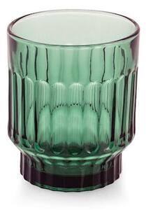 Set 6 bicchieri Atena in vetro lavorato verde cl 28