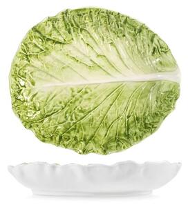 Set 4 piatti Verza in stoneware decorato cm 28x24x5h