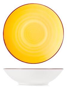 Set 12 piatti fondi Caribe in stoneware giallo cm 20,5