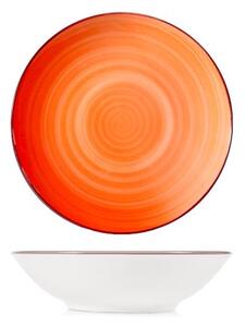 Set 12 piatti fondi Caribe in stoneware arancione cm 20,5