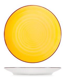 Set 12 piatti frutta Caribe in stoneware giallo cm 19,5