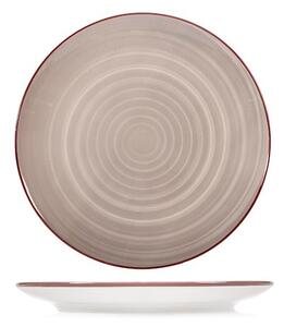 Set 12 piatti piani Caribe in stoneware grigio cm 26