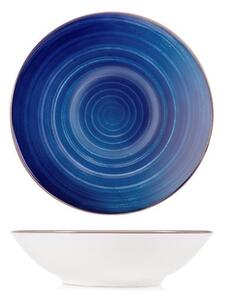 Set 12 piatti fondi Caribe in stoneware blu cm 20,5