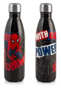 Bottiglia termica Spiderman black Marvel in acciaio inox 18/10 decorata lt 0.5