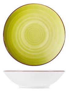 Set 12 piatti fondi Caribe in stoneware verde cm 20,5