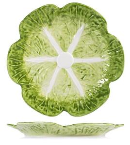 Set 4 piatti Verza in stoneware decorato cm 25x3h