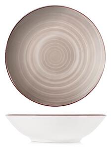 Set 12 piatti fondi Caribe in stoneware grigio cm 20,5