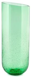 Vaso Clarins cilindrico svasato verde decorato mezzo Crecre cm 37 h