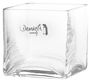 Vaso cubico in vetro soffiato Denizli cm 10,2x10,2x10h