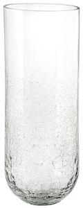 Vaso Clarins cilindrico svasato trasparente mezzo decorato Crecre cm 37 h