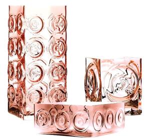 Vaso vetro Chicago Circle rosa cm 11,5