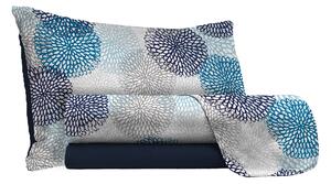 Set Lenzuola Singolo con Stampa Sopra Sotto e Federe Soffioni Blu