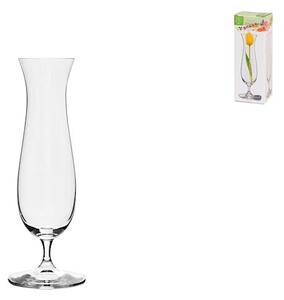 Vaso uniflor Bohemia con piede in vetro cristallino trasparente cm 23h