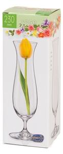 Vaso uniflor Bohemia con piede in vetro cristallino trasparente cm 23h