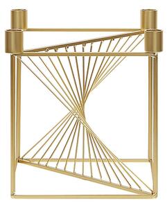 Portacandele in metallo dorato 23 cm Cubico Accessorio per la casa Decorazione glamour Beliani