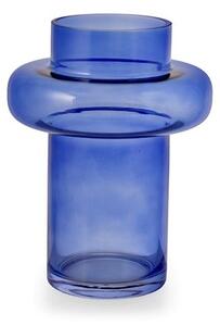 Vaso in vetro borosilicato colore blu sagomato cm 21