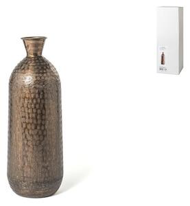 Vaso Chennai in alluminio decorato inciso a texture colore bronzo cm 49