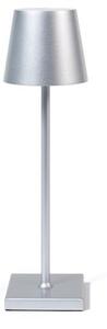 Lampada da tavolo H&H Mia in alluminio e pmma colore silver